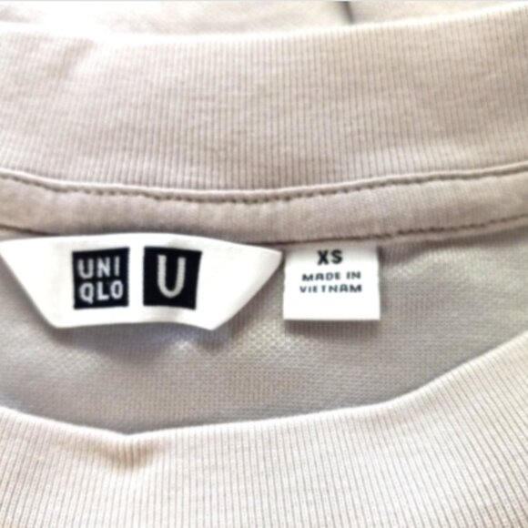 Women's Cream Color Comfy TShirt Size XS Short Sleeve Neutral UNIQLO U - Picture 5 of 8